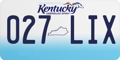 KY license plate 027LIX