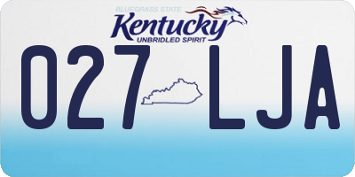 KY license plate 027LJA