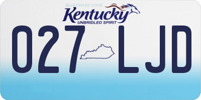 KY license plate 027LJD
