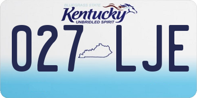 KY license plate 027LJE