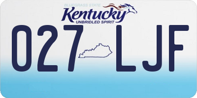 KY license plate 027LJF
