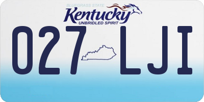 KY license plate 027LJI