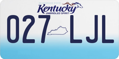 KY license plate 027LJL