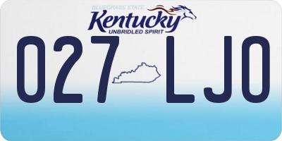 KY license plate 027LJO