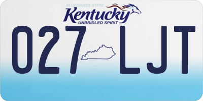 KY license plate 027LJT