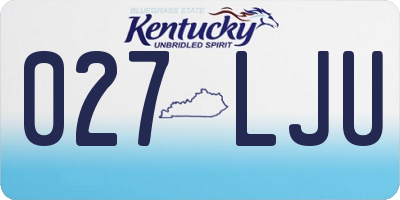KY license plate 027LJU