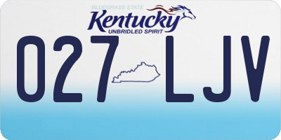 KY license plate 027LJV