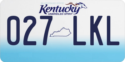 KY license plate 027LKL