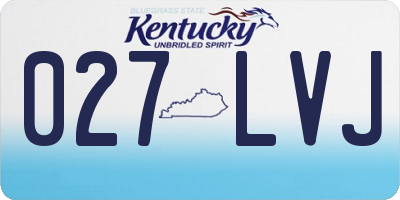 KY license plate 027LVJ