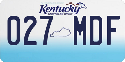 KY license plate 027MDF