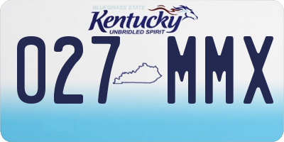 KY license plate 027MMX