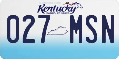 KY license plate 027MSN