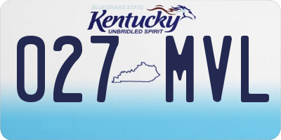 KY license plate 027MVL