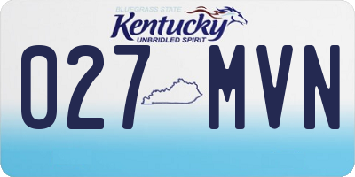 KY license plate 027MVN