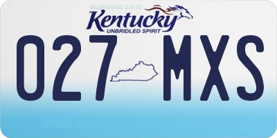 KY license plate 027MXS