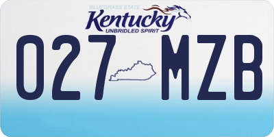 KY license plate 027MZB