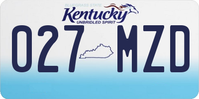 KY license plate 027MZD