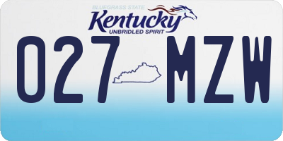 KY license plate 027MZW