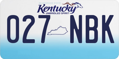 KY license plate 027NBK