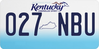 KY license plate 027NBU