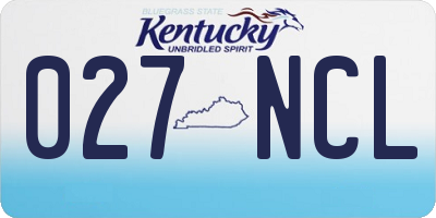 KY license plate 027NCL