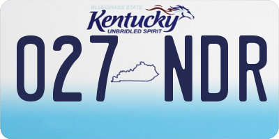 KY license plate 027NDR
