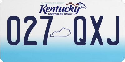 KY license plate 027QXJ