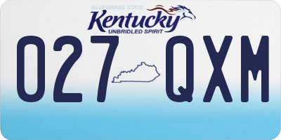 KY license plate 027QXM