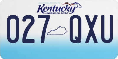 KY license plate 027QXU