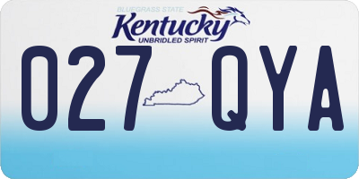 KY license plate 027QYA