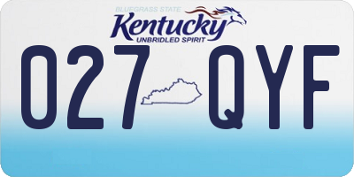 KY license plate 027QYF