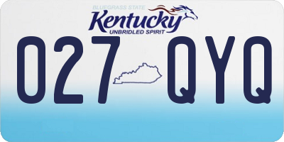 KY license plate 027QYQ