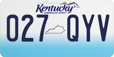 KY license plate 027QYV