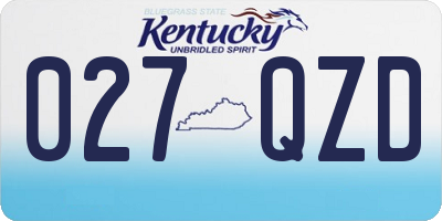KY license plate 027QZD