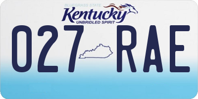 KY license plate 027RAE