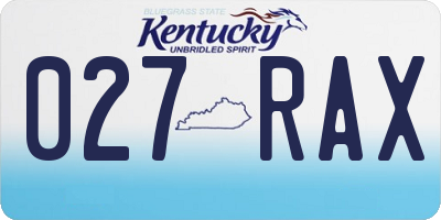 KY license plate 027RAX