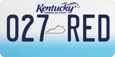 KY license plate 027RED