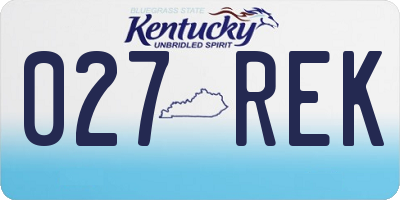 KY license plate 027REK