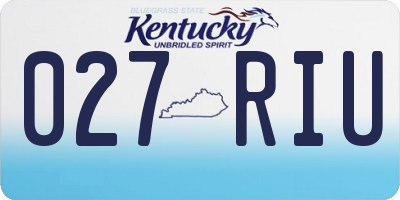 KY license plate 027RIU