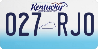 KY license plate 027RJO