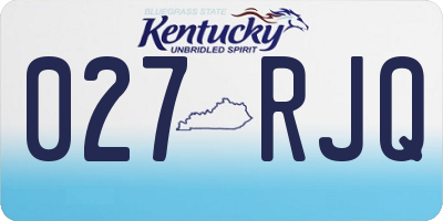 KY license plate 027RJQ