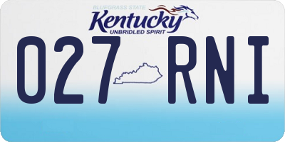 KY license plate 027RNI