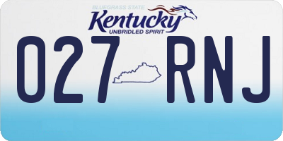 KY license plate 027RNJ