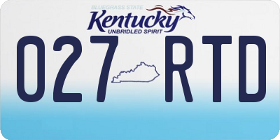 KY license plate 027RTD