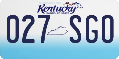 KY license plate 027SGO