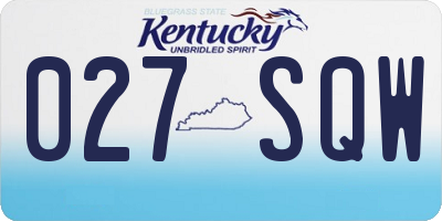 KY license plate 027SQW