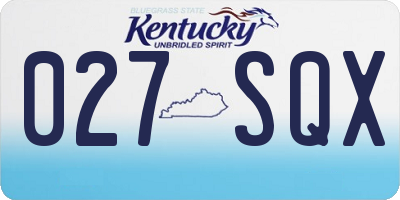KY license plate 027SQX