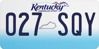KY license plate 027SQY