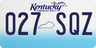 KY license plate 027SQZ