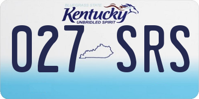 KY license plate 027SRS